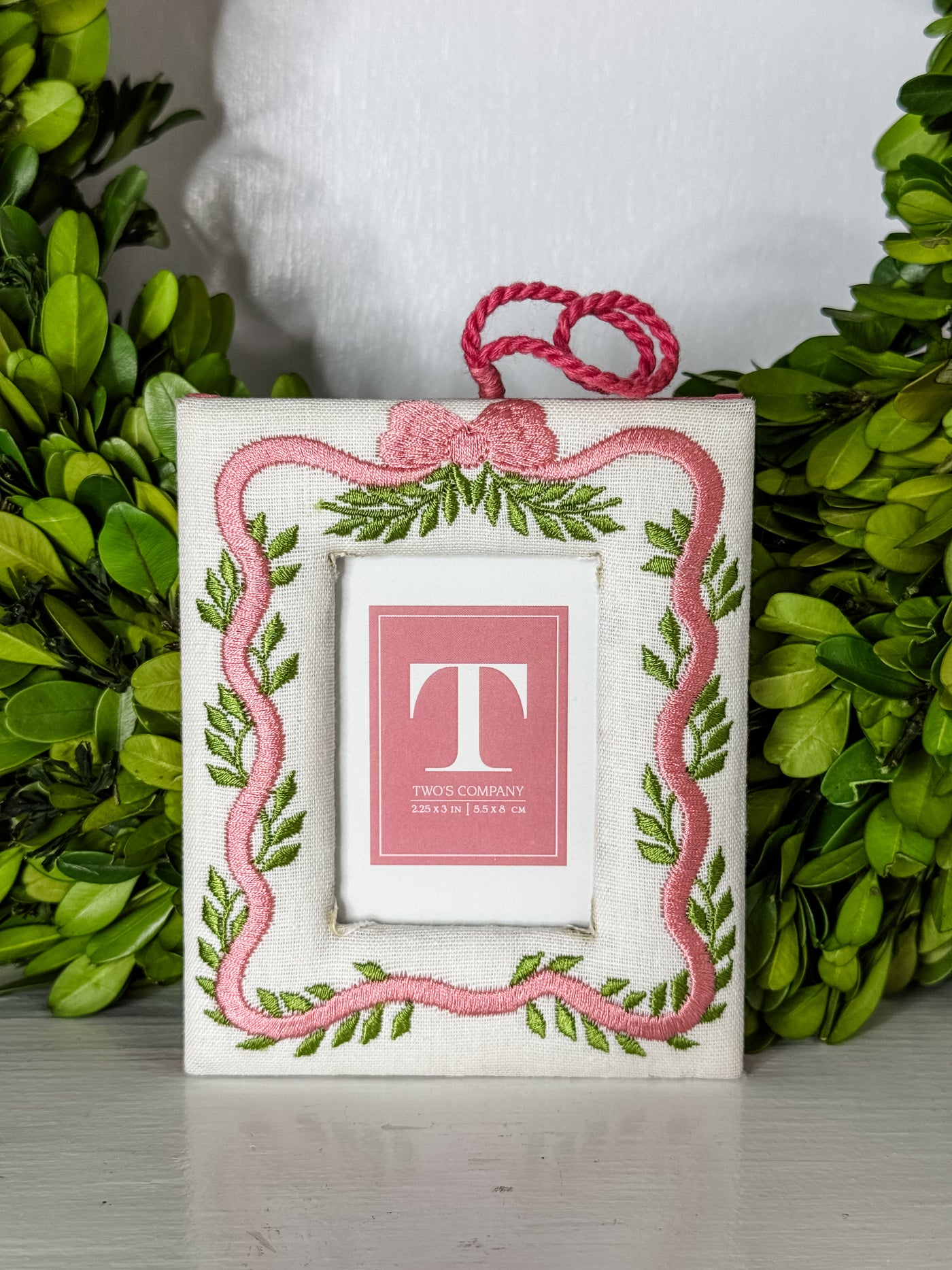 Holiday Memories 2 1/4" x 3" Embroidered Photo Frame Ornament