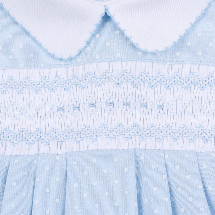 Luca's Classics Smocked Footie - Light Blue