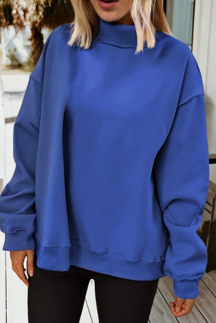 Go Big Blue Mock Neck Sweatshirt