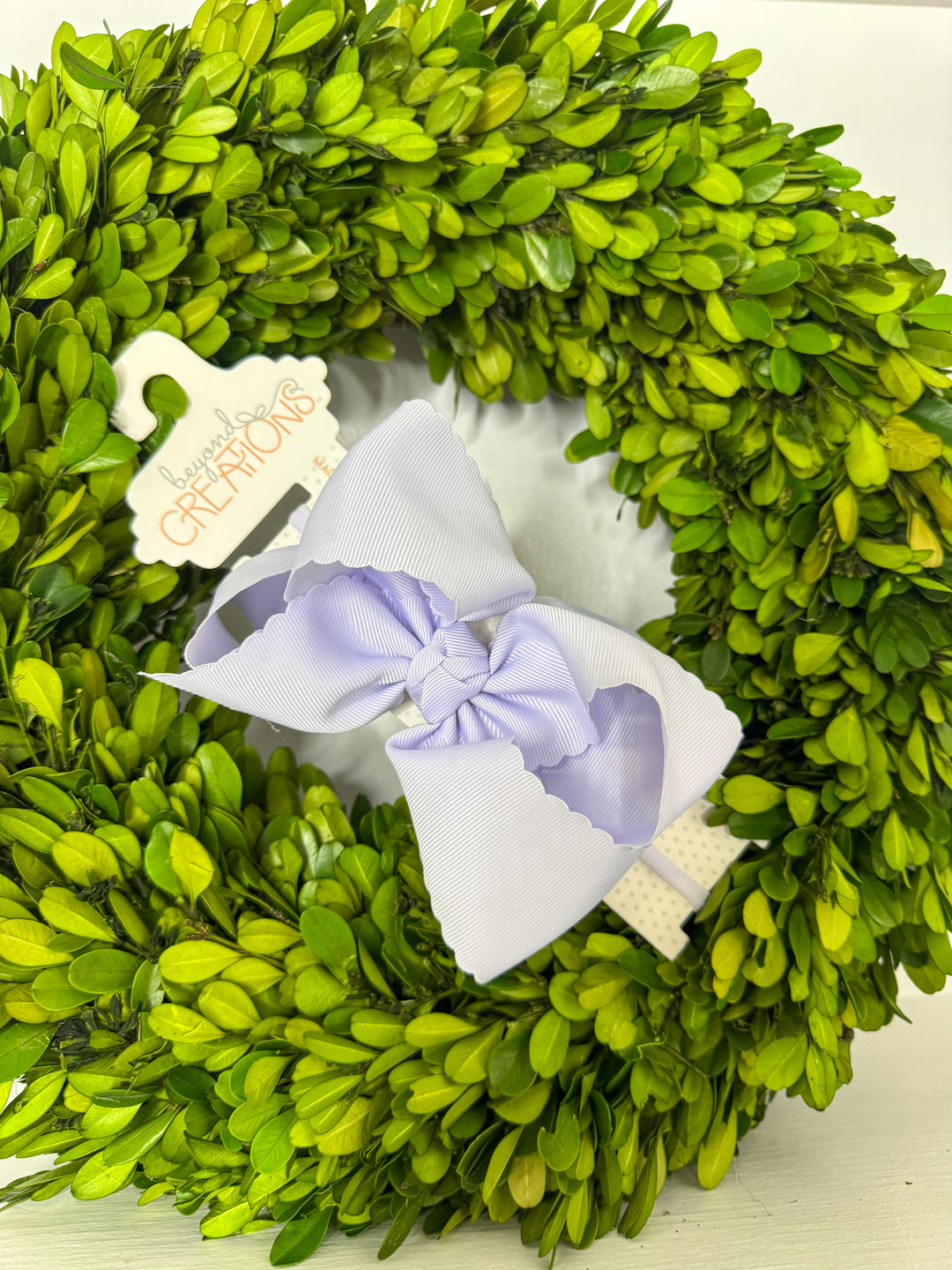 1/4" Nylon Headband W/Scalloped Bow 5.5"