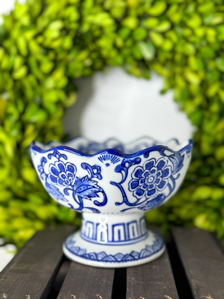 Scalloped Edge Footed Bowl