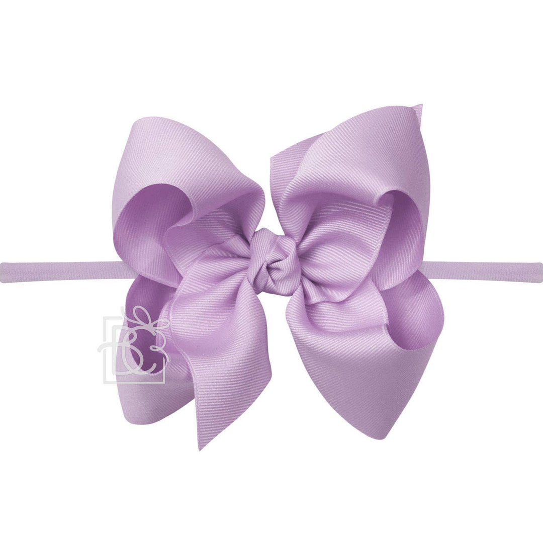 1/4" NYLON PANTYHOSE HEADBAND W/SIGNATURE GROSGRAIN BOW