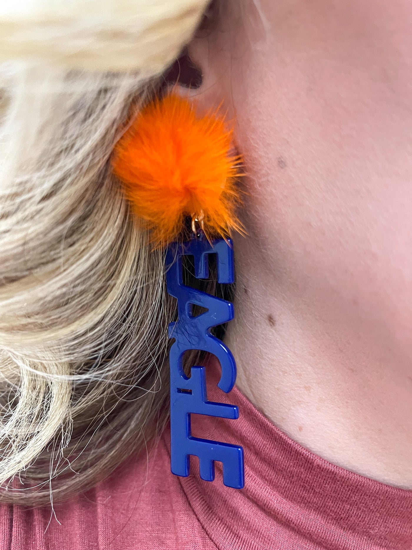 Auburn Game Day Pom Pom Earrings