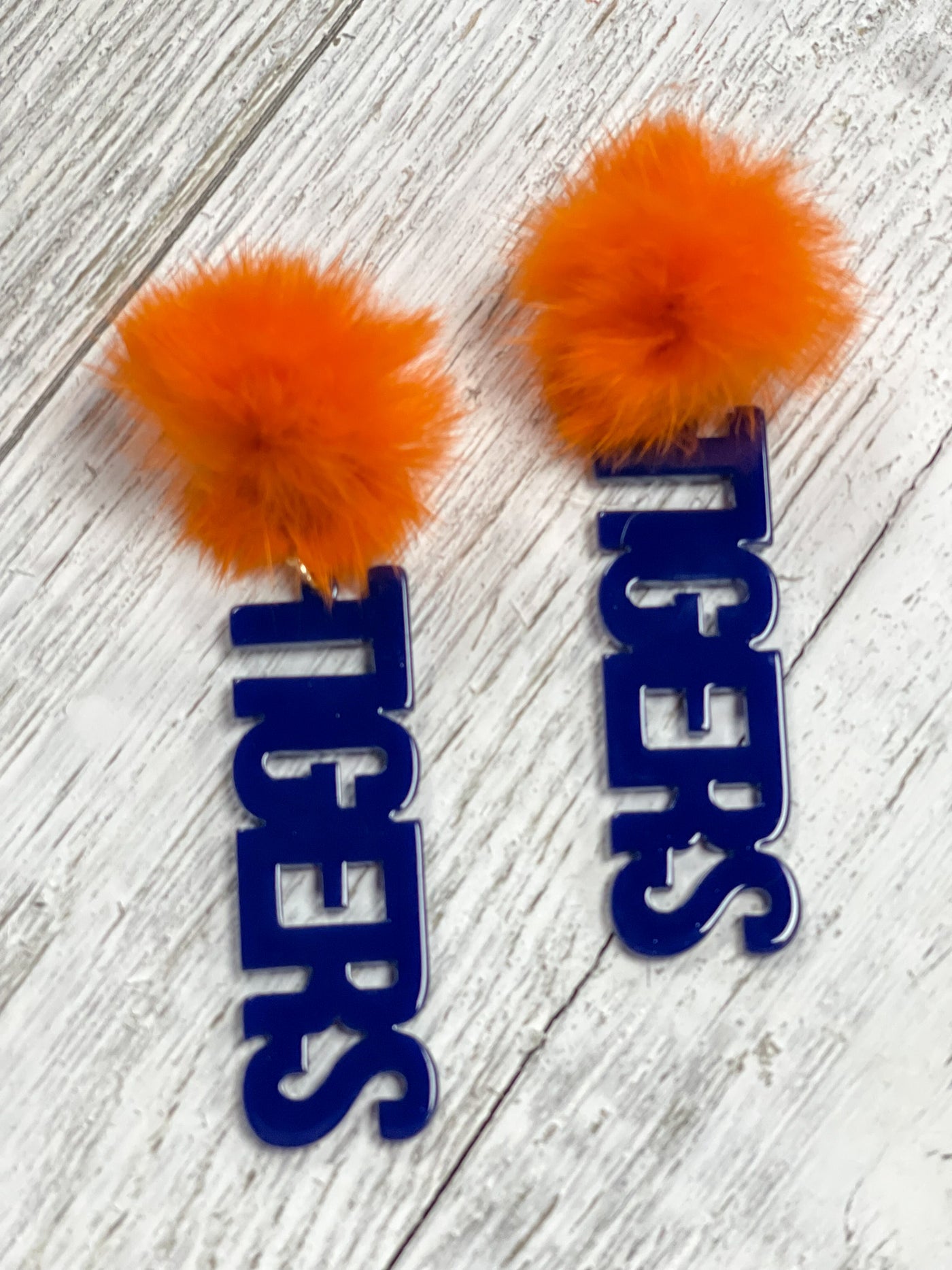 Auburn Game Day Pom Pom Earrings