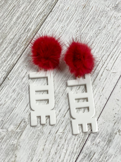 Alabama Game Day Pom Pom Earrings