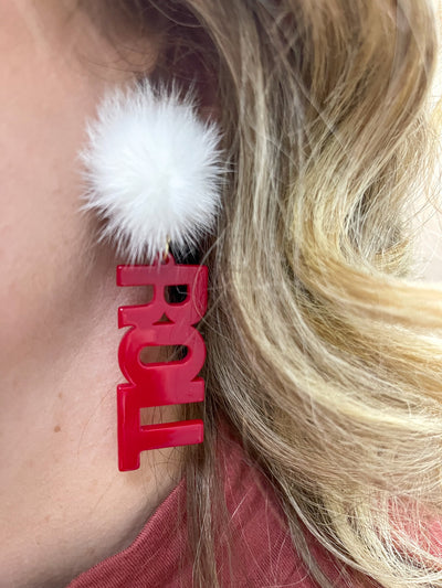 Alabama Game Day Pom Pom Earrings