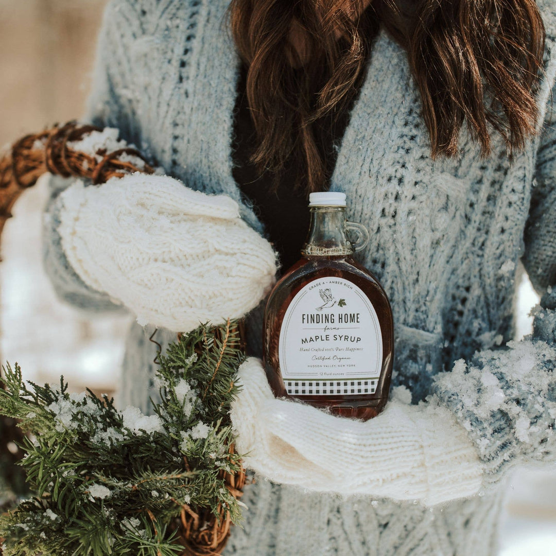 100% Pure Organic Maple Syrup - 12 oz Decorative Glass