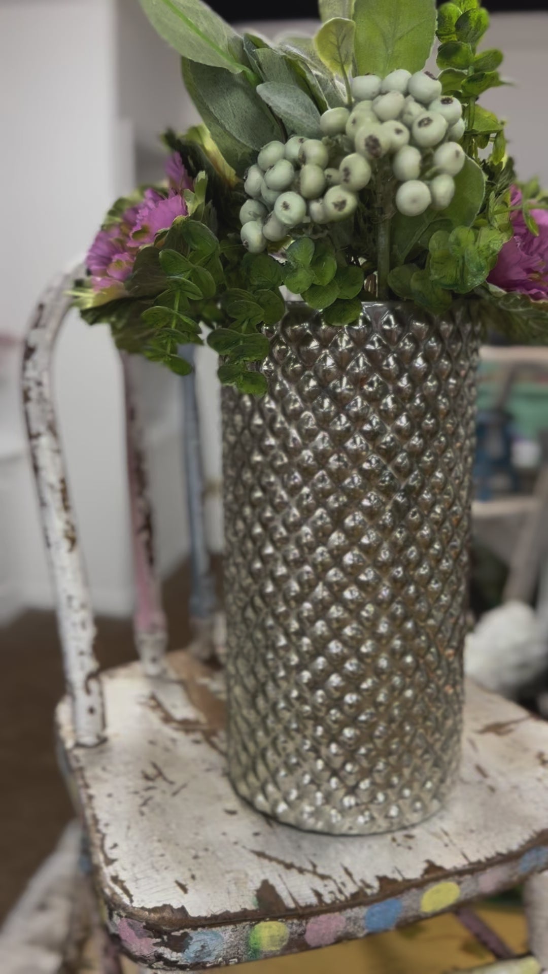 Antique Hobnail Vases