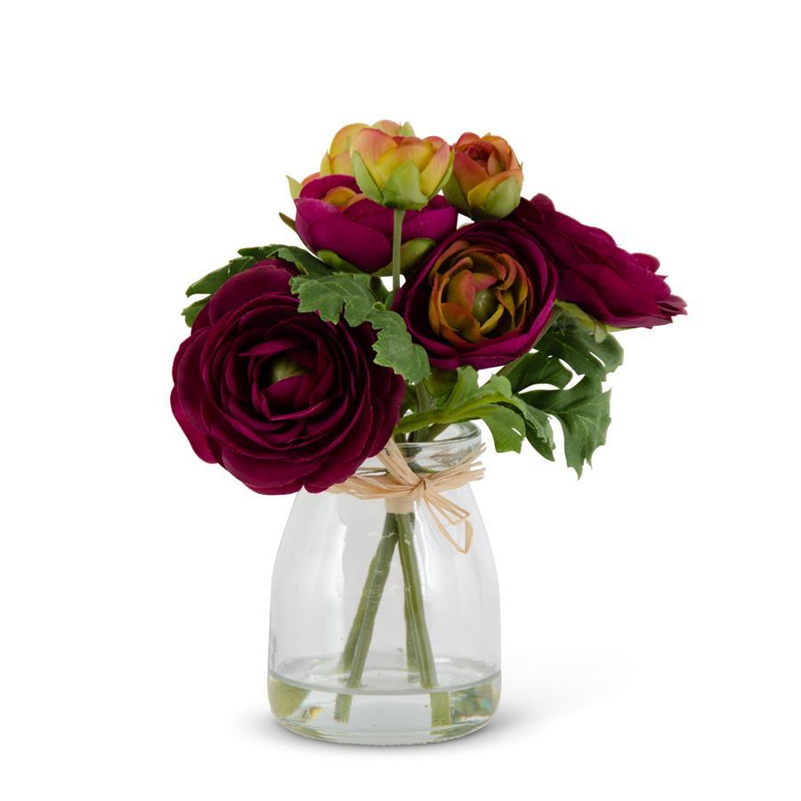 Ranunculus Bouquet in Glass Jar