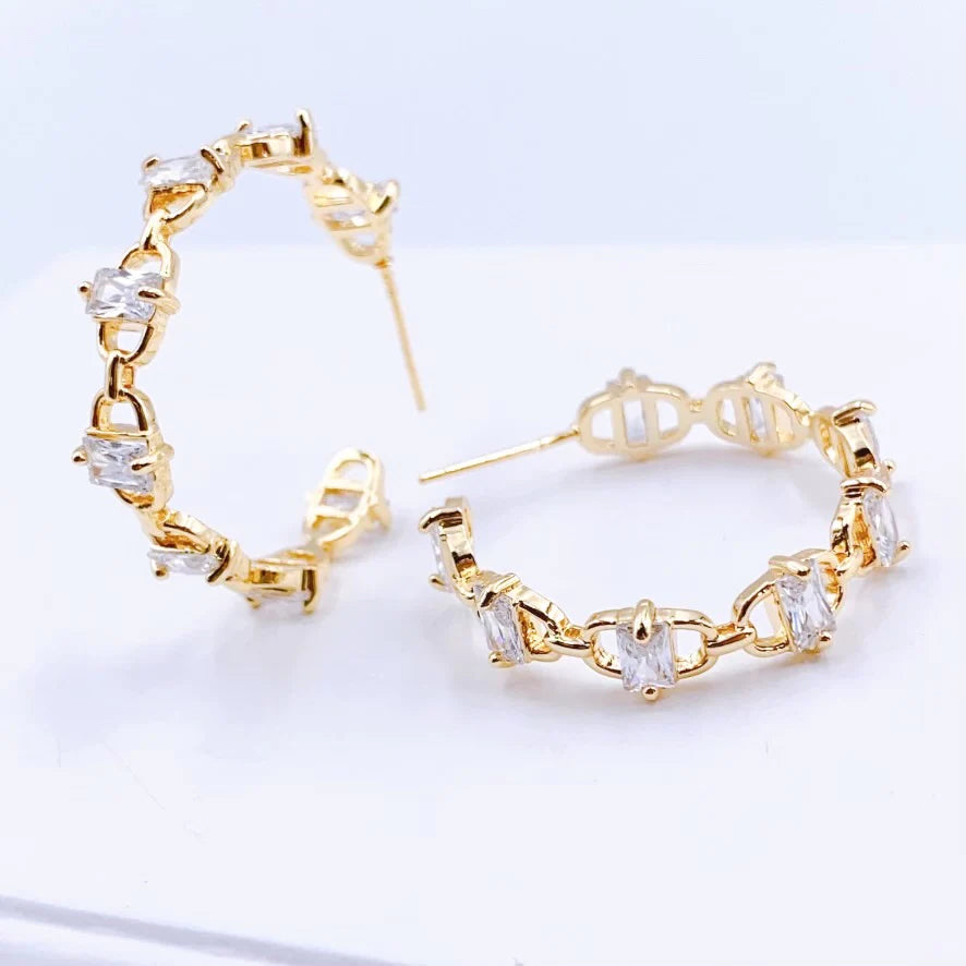 Nautica Crystal Hoops